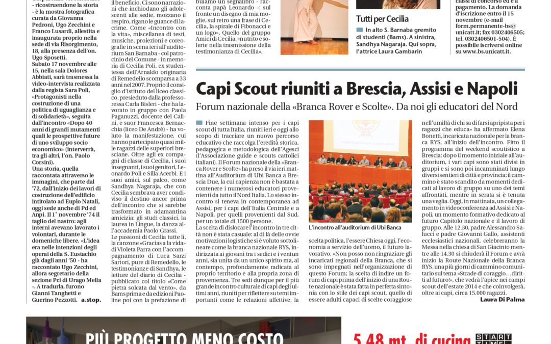 Giornale di Brescia, 12 novembre 2010